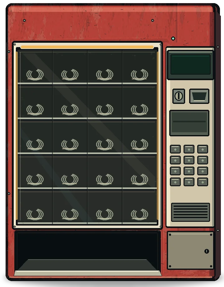 Red roadside vending machine